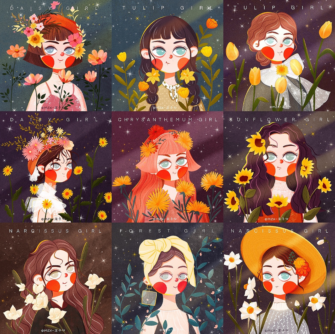 插画头像-女生头像-复古头像（图ZMjI3NTg0NDc2） - 商业插画 - 站酷设计师Mzx木子心原创素材 - 站酷ZCOOL