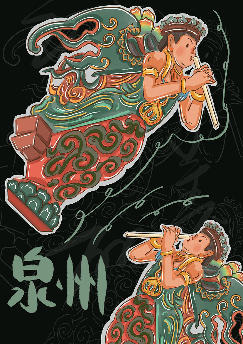 非遗手绘明信片系列