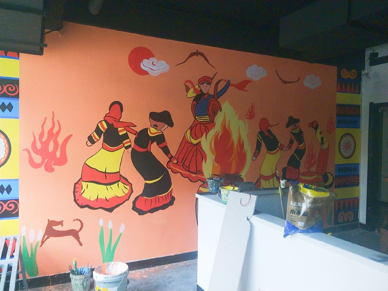 济南烤肉店餐厅墙绘