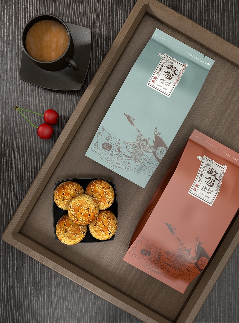 一组食品包装三维渲染展示
