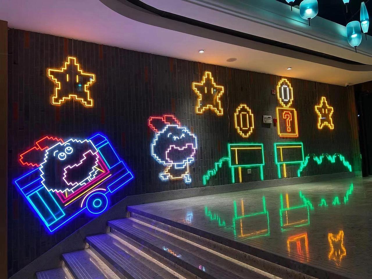 商业街美食街步行街灯光美陈霓虹灯造型装饰制作