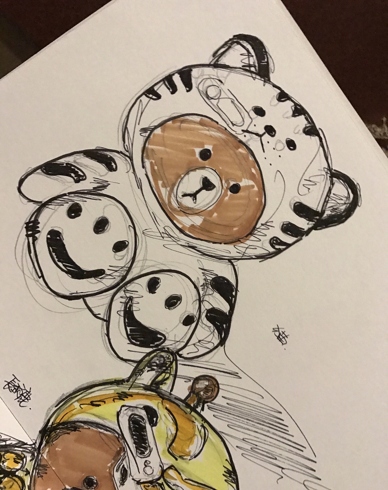 linefriends手机壳马克笔手绘