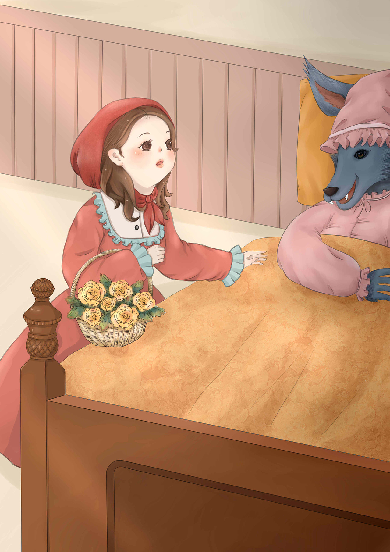 小红帽团练打卡|插画|创作习作|半月姑娘_原创作品-站酷zcool