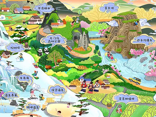 四川甘洛手绘地图