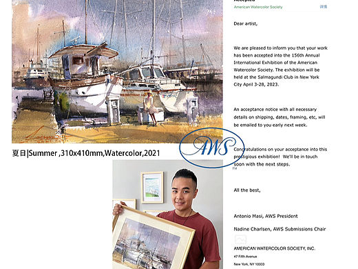 入围AWS第156届国际画展