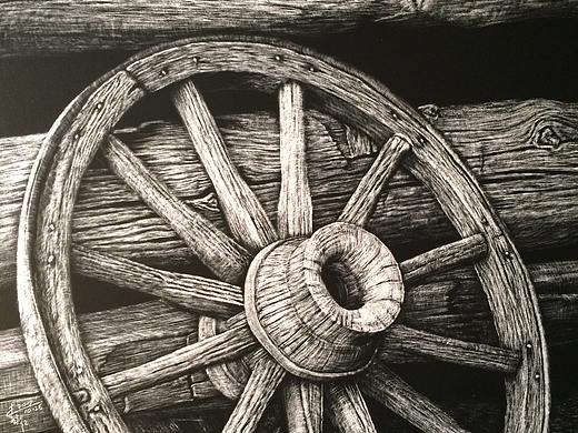 李子哥刮画作品《年轮》