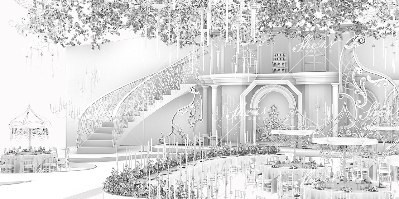 姗珊3D婚礼效果图（图ZMTQzMTgyNzA0） - 舞台美术 - 站酷设计师婚礼设计工作室原创素材 - 站酷ZCOOL