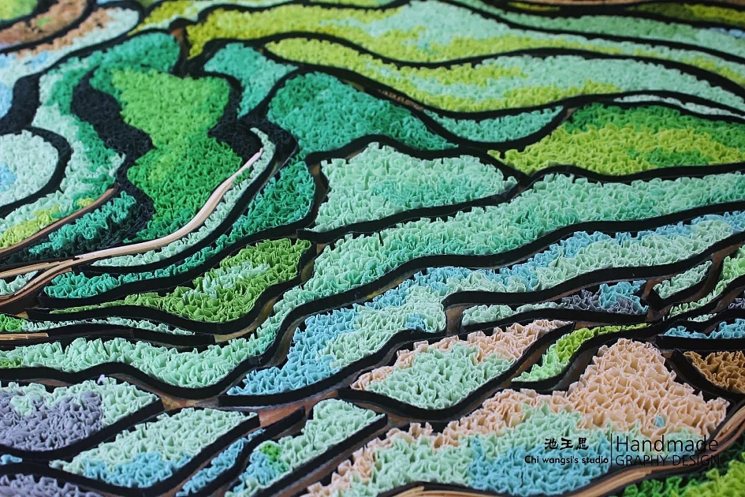 衍纸原创作品：《梯田》（图ZMTYzMzA4NDM2） - 其他手工艺 - 站酷设计师池王思原创素材 - 站酷ZCOOL