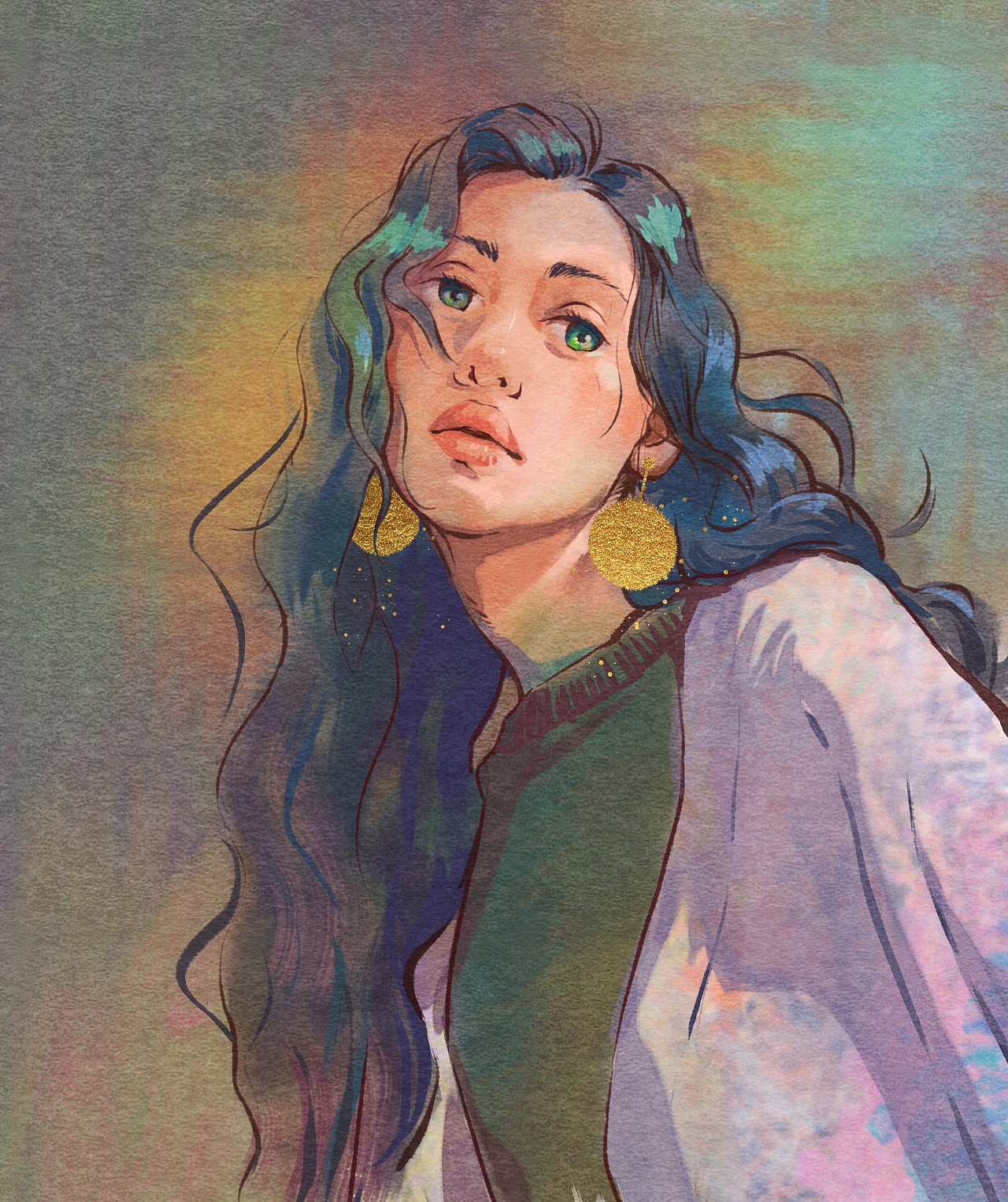 板绘仿水彩人像练习