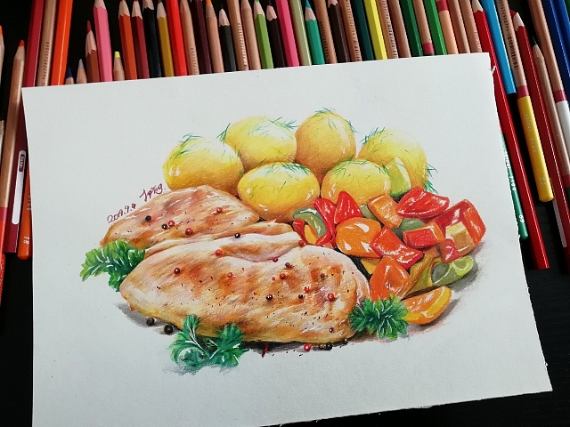 彩铅手绘食物练习（图ZMTc1MjUxNTk2） - 创作习作 - 站酷设计师鱼阿咦原创素材 - 站酷ZCOOL