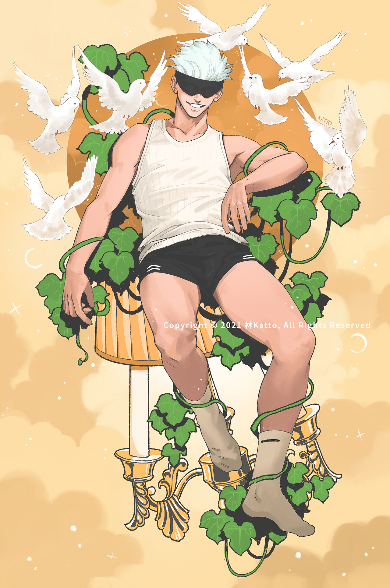 咒术回战五条悟同人插画（图ZMjQyOTk2Mzky） - 创作习作 - 站酷设计师林Katto原创素材 - 站酷ZCOOL