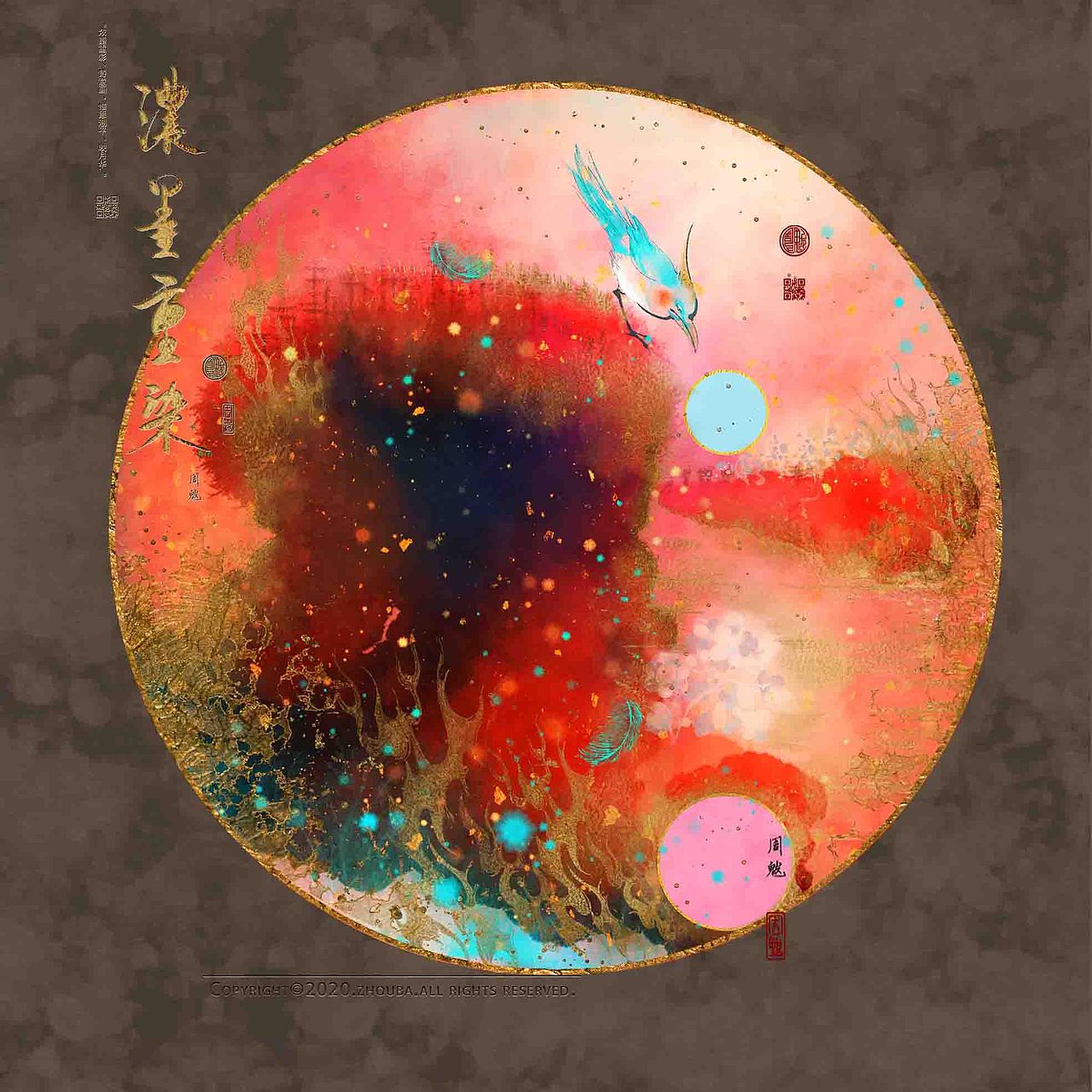 飞鸟和鱼|《浓墨重染》系列（图ZMjIyNTMzODMy） - 商业插画 - 站酷设计师周魃原创素材 - 站酷ZCOOL