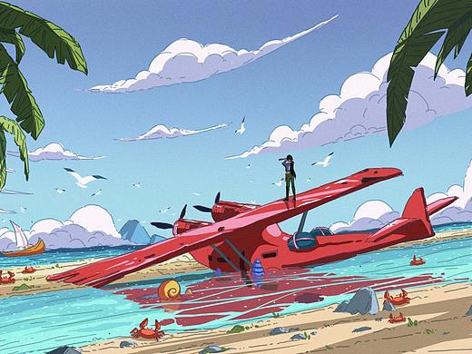 海滩坠落