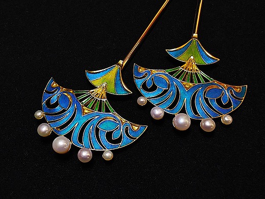 树脂仿点翠发饰003,004