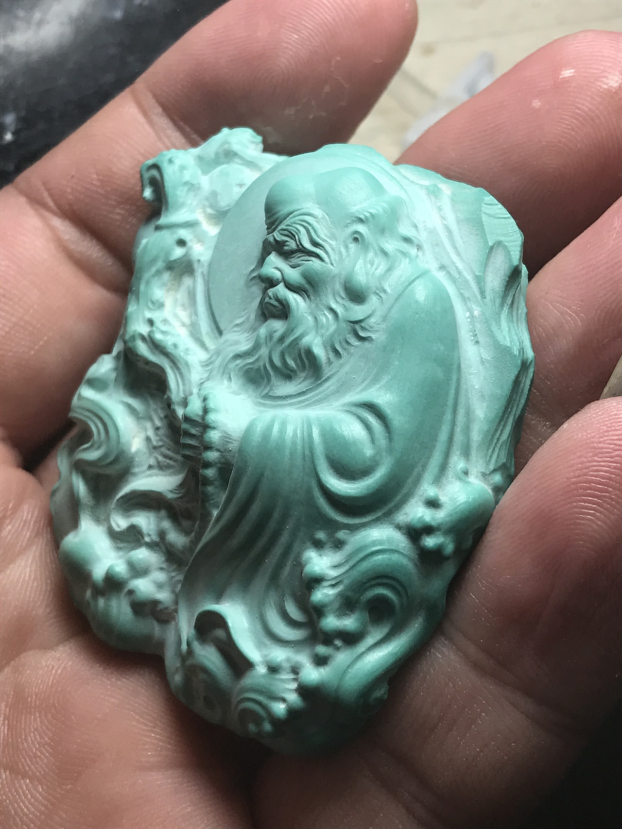 绿松石-《达摩渡江》