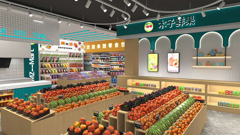 水果店设计（图ZMzQ2MzYyMjg4） - 建筑/空间 - 站酷设计师远方空间设计原创素材 - 站酷ZCOOL