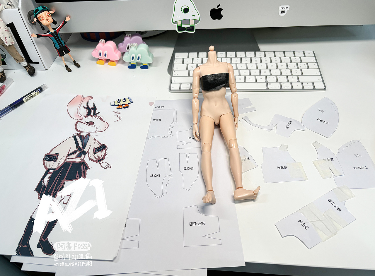 尝试把我画的设定 做成一个可动玩偶！（图ZMzU4NTQ5OTgw） - 手办/模玩 - 站酷设计师阿膏Fossa原创素材 - 站酷ZCOOL
