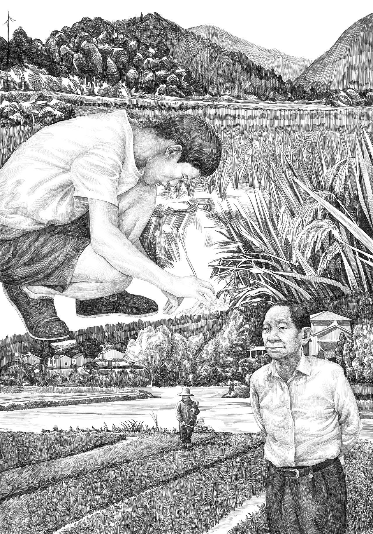 杂交水稻之父插画（图ZMjA3NDM0MTA0） - 商业插画 - 站酷设计师_五月__原创素材 - 站酷ZCOOL
