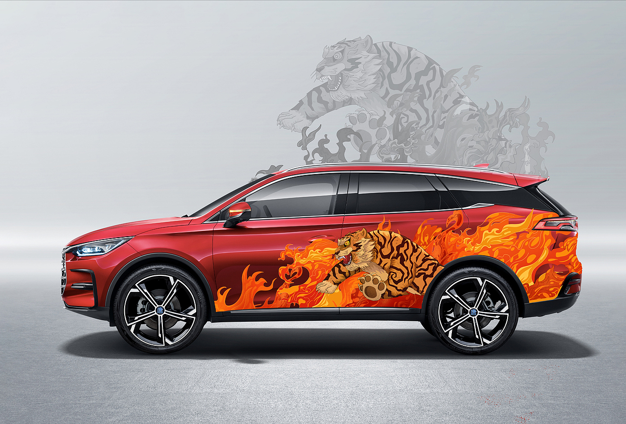 站酷 x 比亚迪 虎啸龙吟（图ZMjkwMjY1MTQw） - 图案 - 站酷设计师哈塔奇原创素材 - 站酷ZCOOL