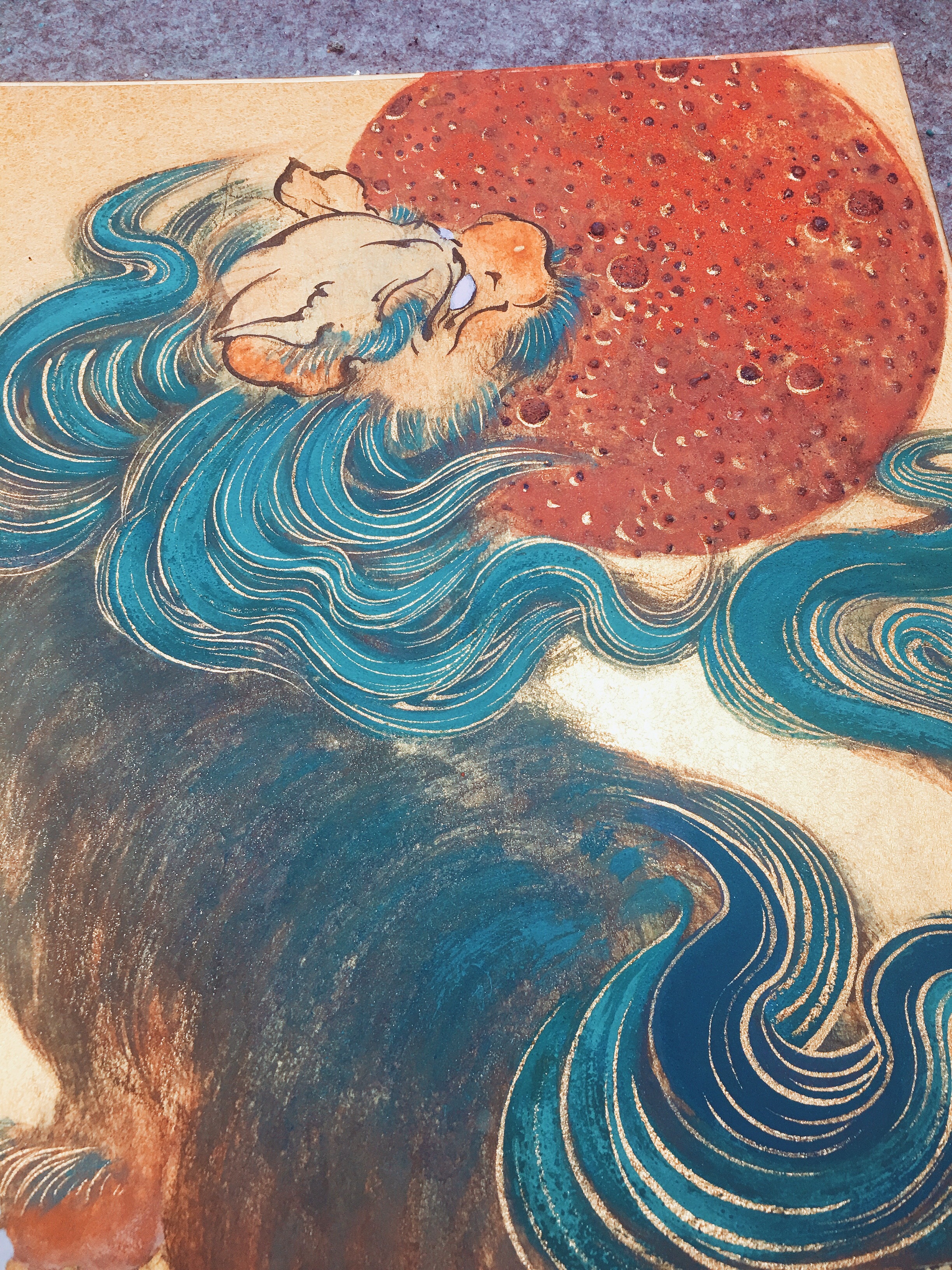 岩彩61青狮|插画|商业插画|z77423990 - 原创作品 - 站酷 (zcool)