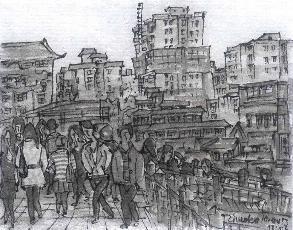 城市脉搏——从韦曲到张家堡（11）（图ZODk2MTc2ODA=） - 绘画 - 站酷设计师东征蚁原创素材 - 站酷ZCOOL