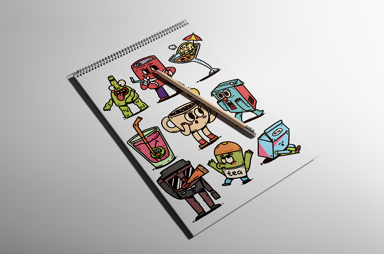 饮料主题小贴画