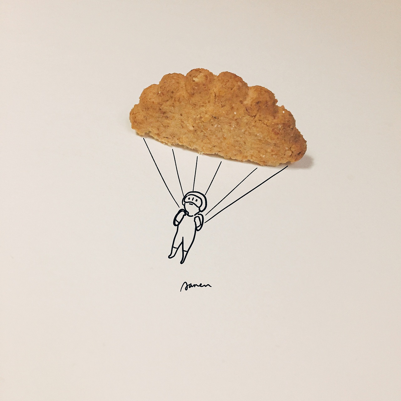 我就剩半块儿饼干了。（图ZNjA1ODM0Njg=） - 新锐潮流插画 - 站酷设计师Aaren原创素材 - 站酷ZCOOL