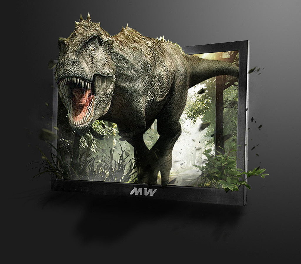 冲出屏幕的恐龙