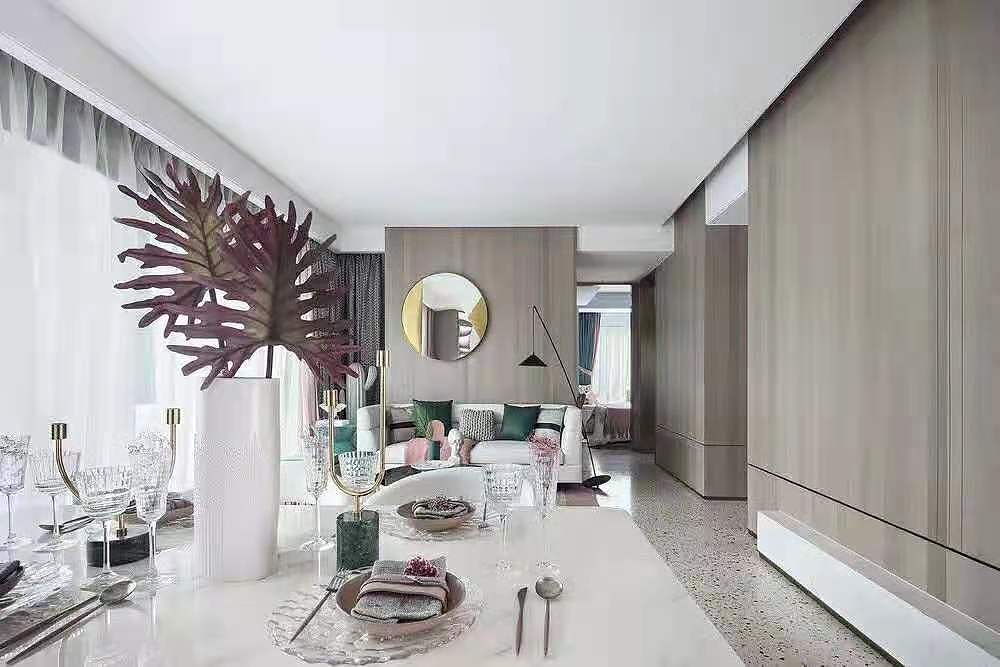 济南万泰装饰160平轻奢风格设计实景案例