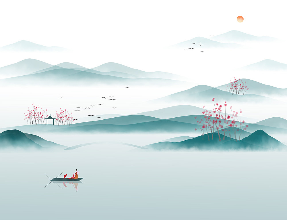 2022新山水（图ZMjc2NTU0ODEy） - 生活用品 - 站酷设计师新中式纱画图库原创素材 - 站酷ZCOOL