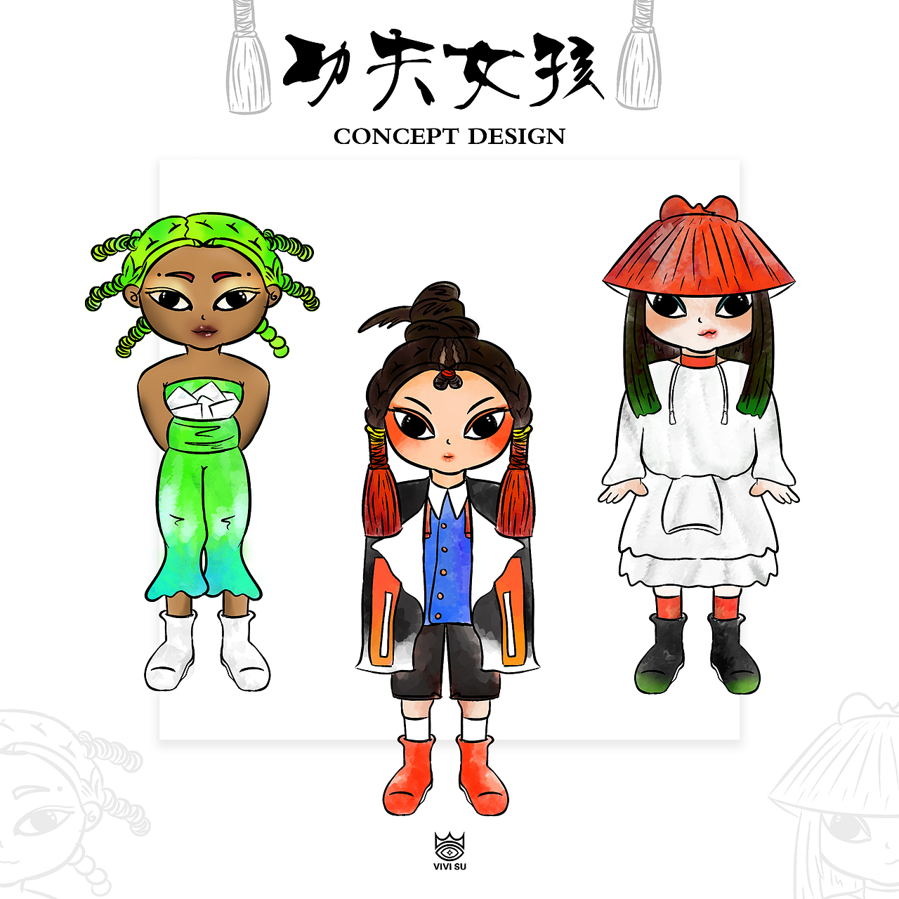 KUNG FU GIRL 功夫女孩｜概念设计｜VIVISU ART（图ZMTkzNDk3MDQ0） - 概念设定 - 站酷设计师VIVISU_ART原创素材 - 站酷ZCOOL