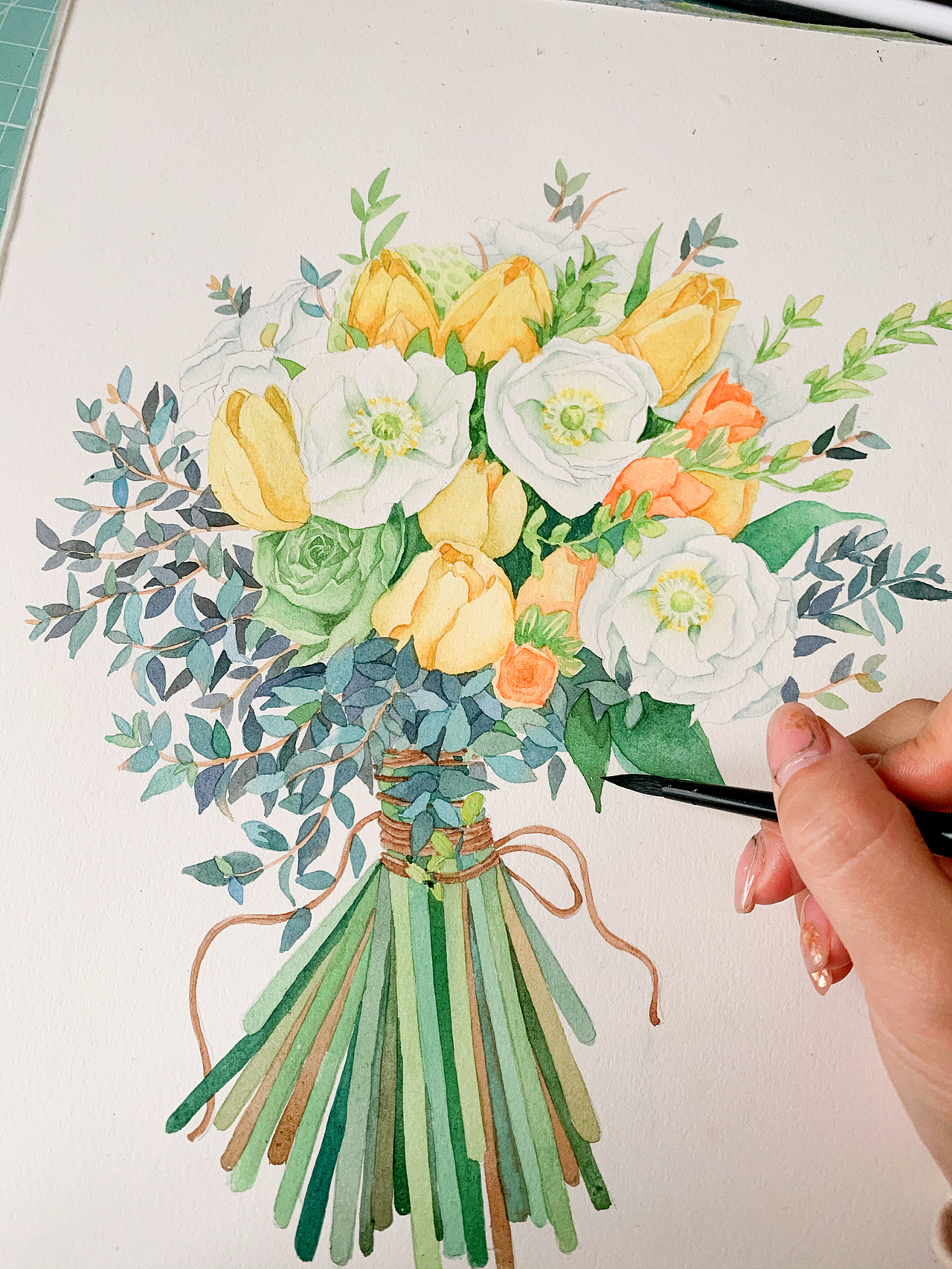 清新治愈的水彩植物