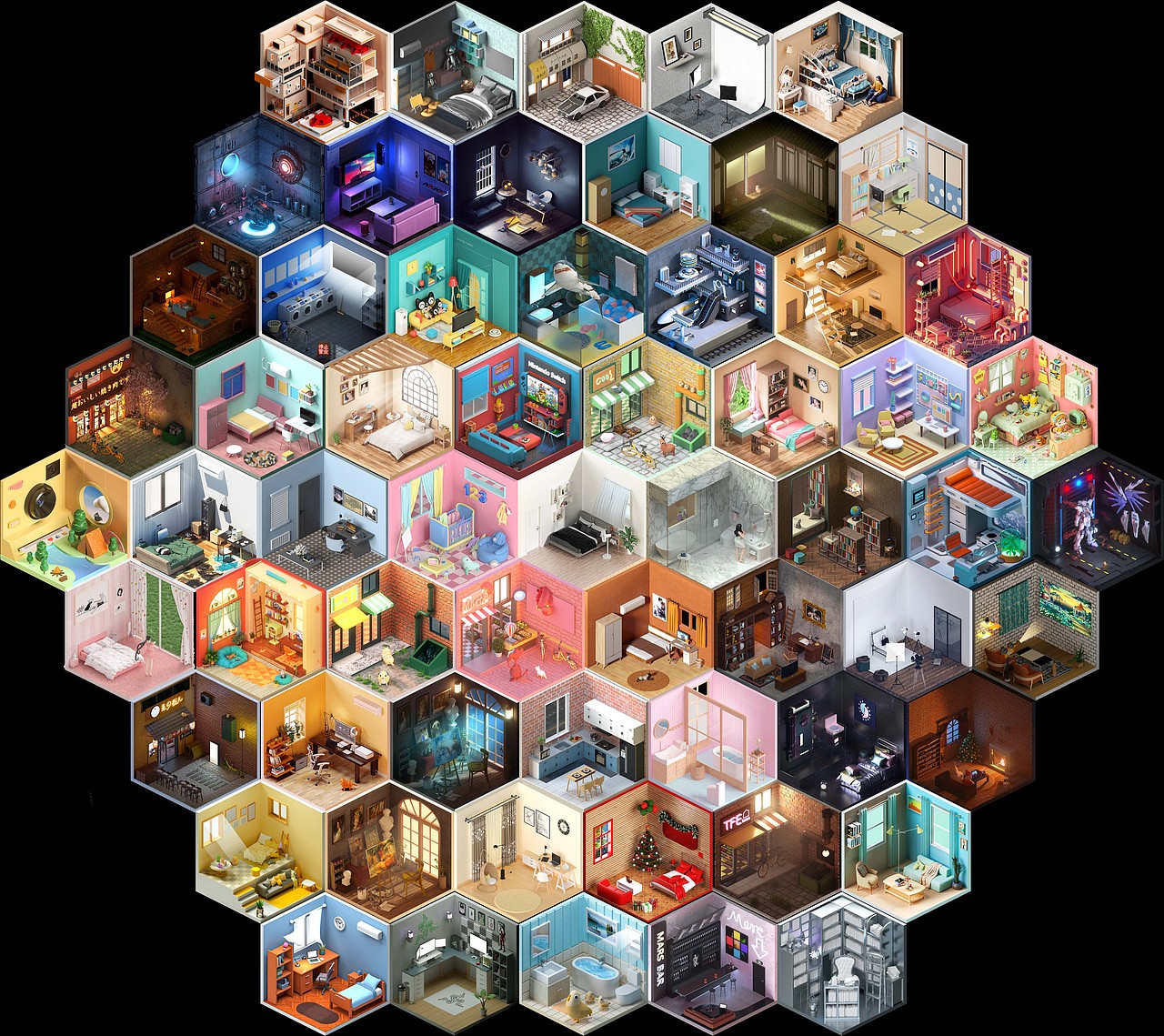 C4D蜂巢行动第二弹（图ZMjUwNjcyMDc2） - 场景 - 站酷设计师我就是NiaoNiao原创素材 - 站酷ZCOOL