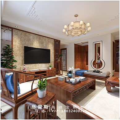 【景福悦庭装修】景福悦庭128平米新中式装修效果图