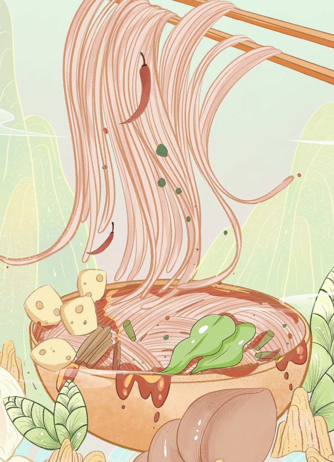 螺獅粉（圖ZMzA3MzE3NzE2） - 商業(yè)插畫 - 站酷設計師半斤魚噢原創(chuàng)素材 - 站酷ZCOOL