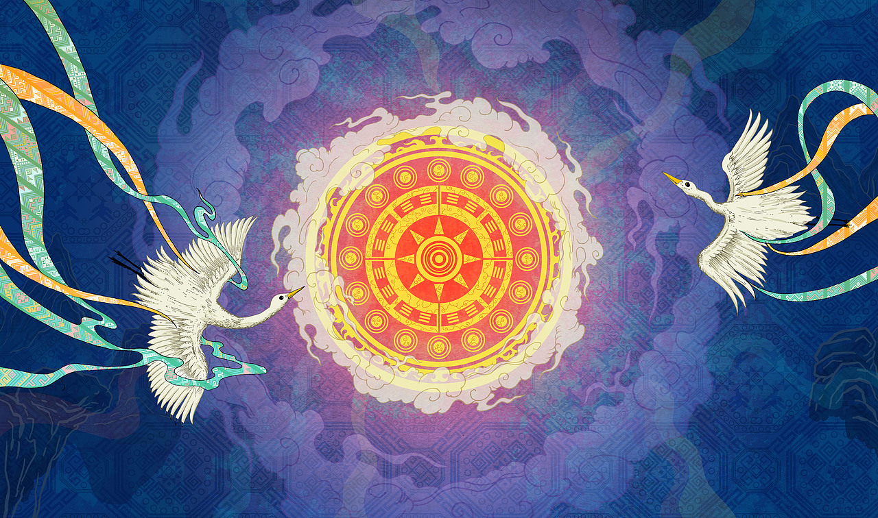 聚秀中国H5开头插画