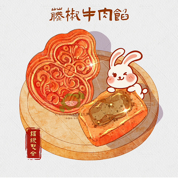 手绘月饼菜单｜祝福卡片｜菜单（图ZMzQ5NzY3NDYw） - 商业插画 - 站酷设计师加勒比海带彤彤原创素材 - 站酷ZCOOL