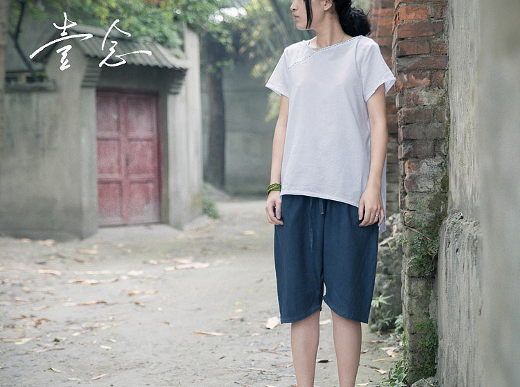 壹念原创女士夏装纯棉手工走线文艺百搭短袖套头T恤 女式纯棉T恤（图ZMTYzNjgwNTY=） - 休闲/流行服饰 - 站酷设计师王善斌原创素材 - 站酷ZCOOL