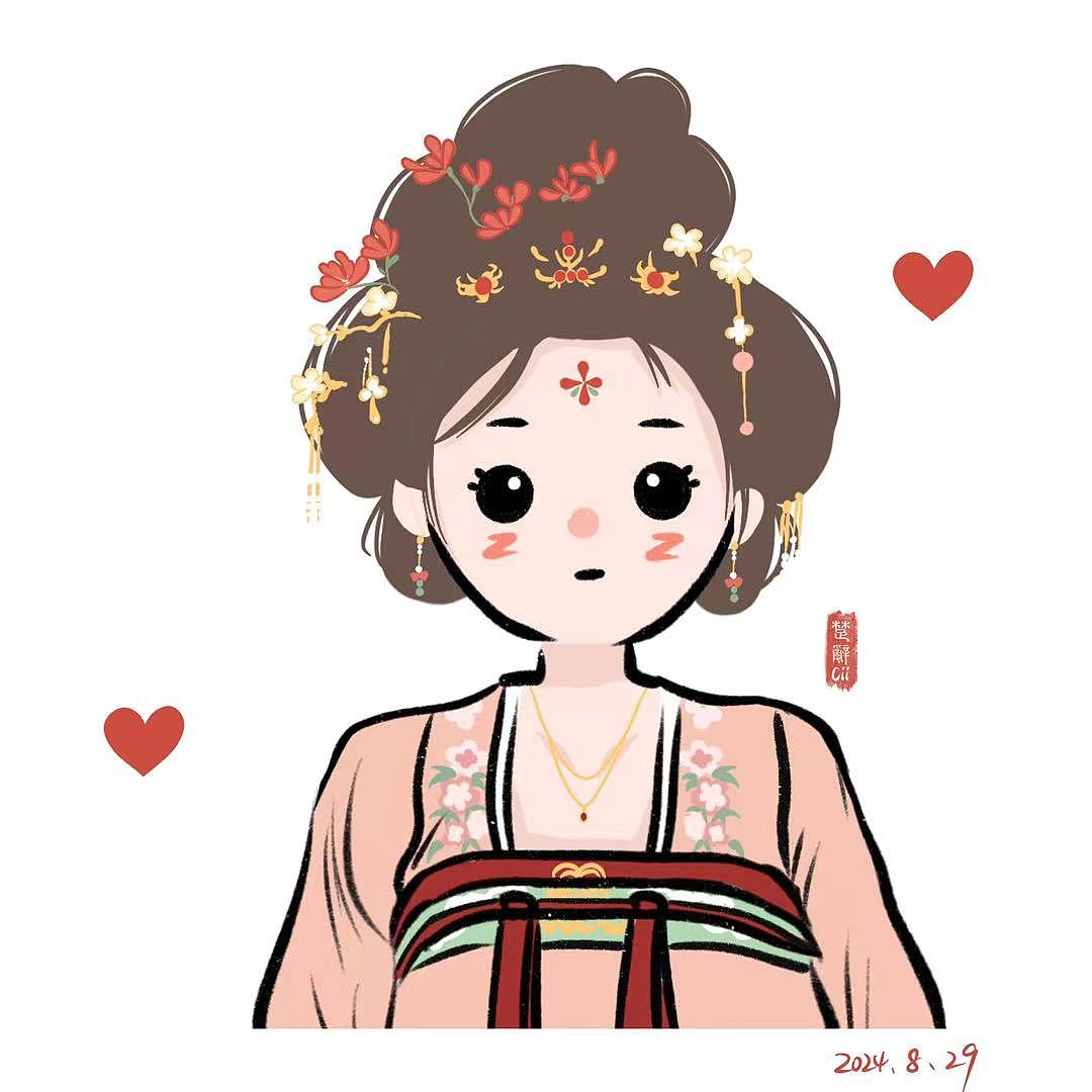 豆豆眼古风少女头像