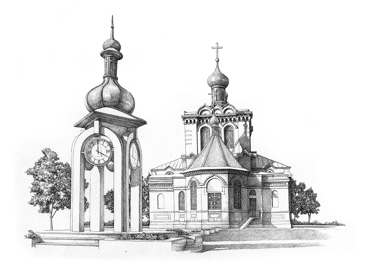 哈尔滨针管笔手绘