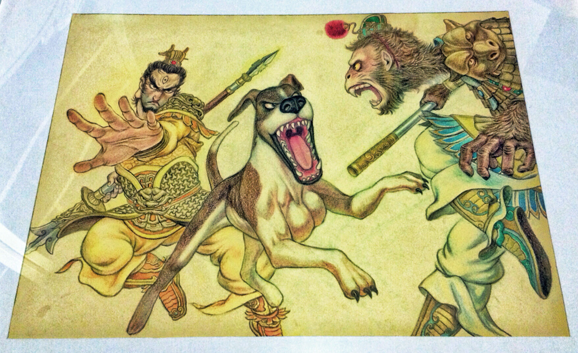 啸天犬(4开彩铅)|插画|创作习作|李卓夫 - 原创作品 - 站酷 (zcool)