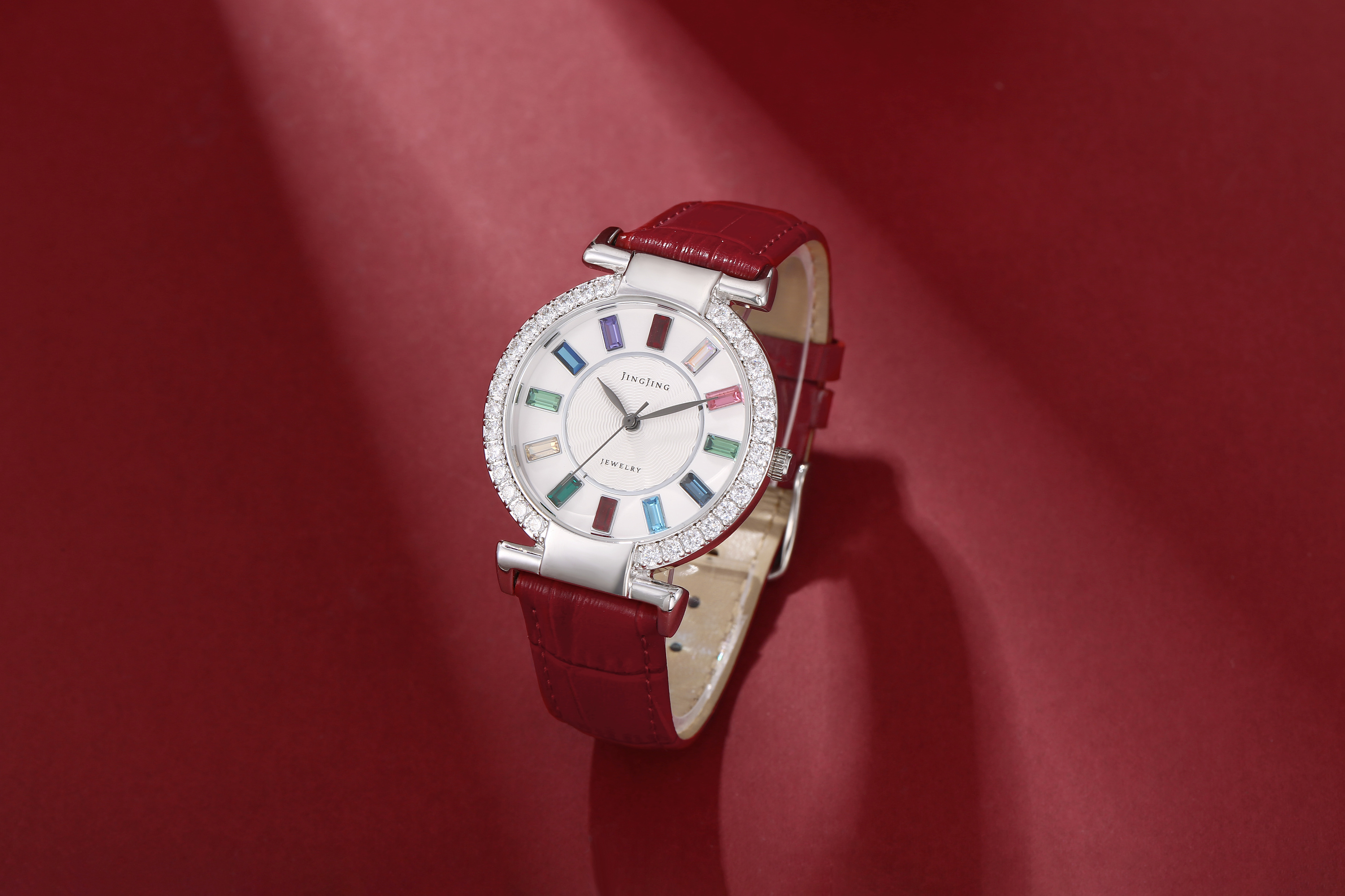 珠宝摄影red暗红色手表摄影图