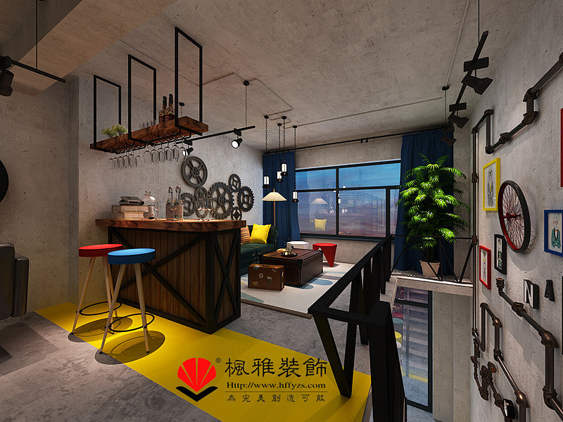合肥工业风美发店装修设计效果图