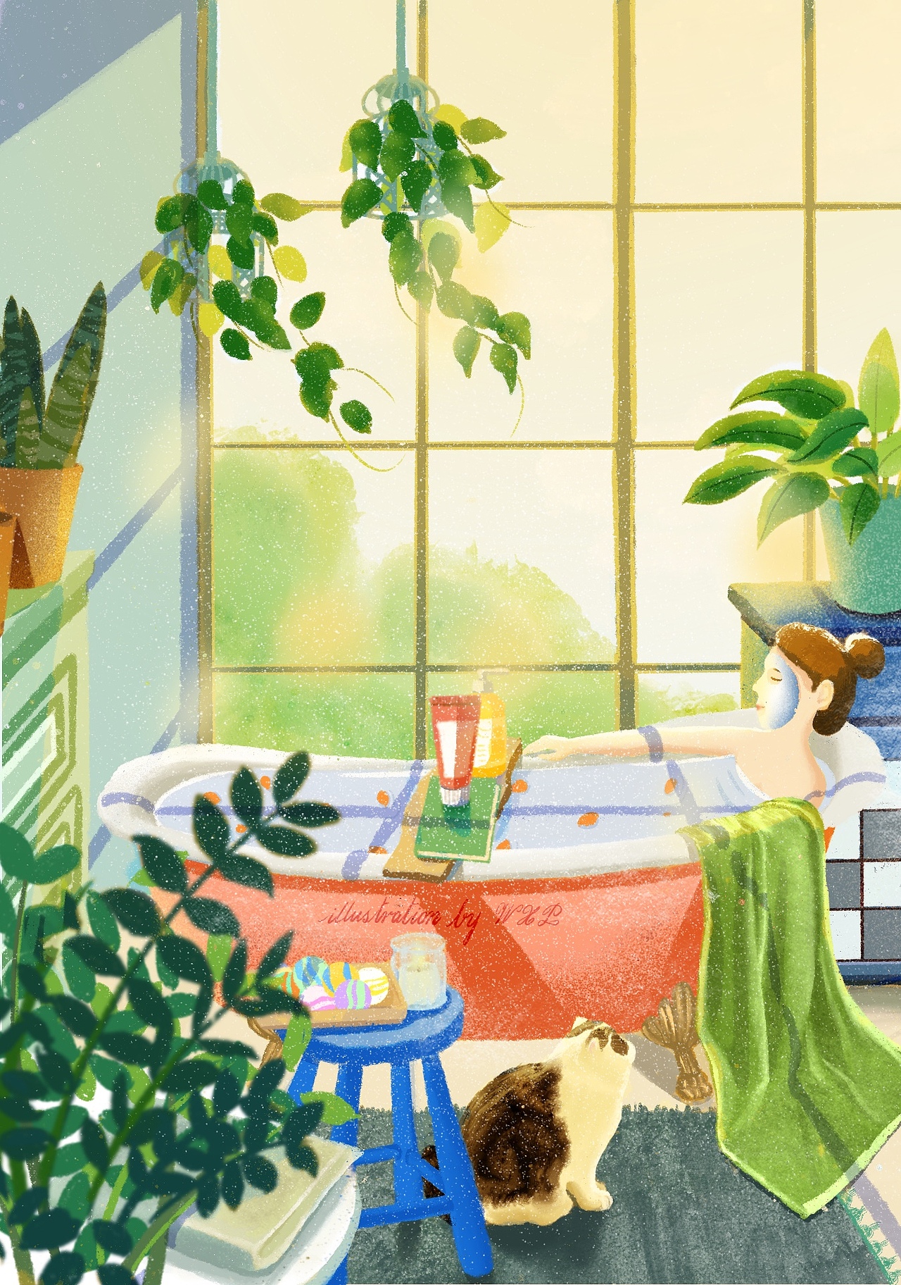 阳光温热,岁月静好|插画|商业插画|王小皮_x_原创作品-站酷zcool