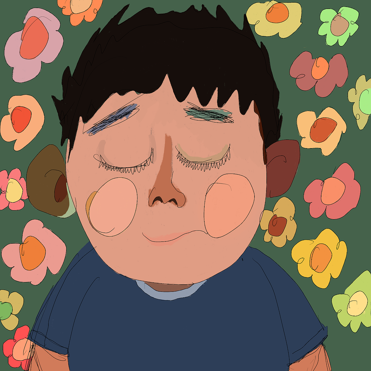 他的周围总是长满小花