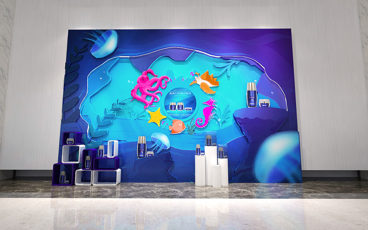 海洋系 打卡背景墙|三维|展览|bigggg - 原创作品 - 站酷 (zcool)