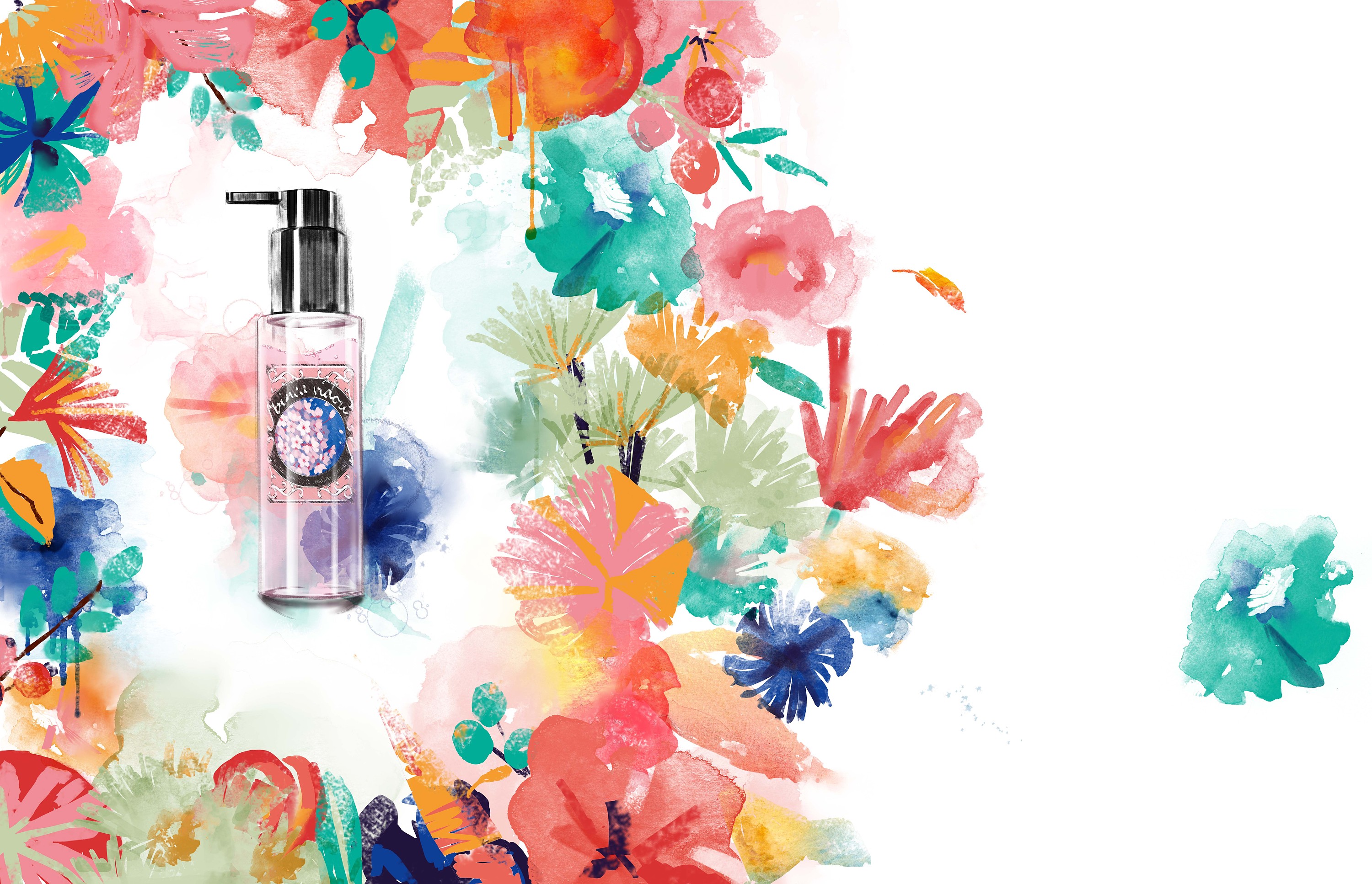 化妆品杂志插画