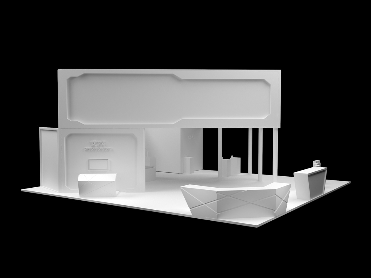 3dmax展厅白模建造