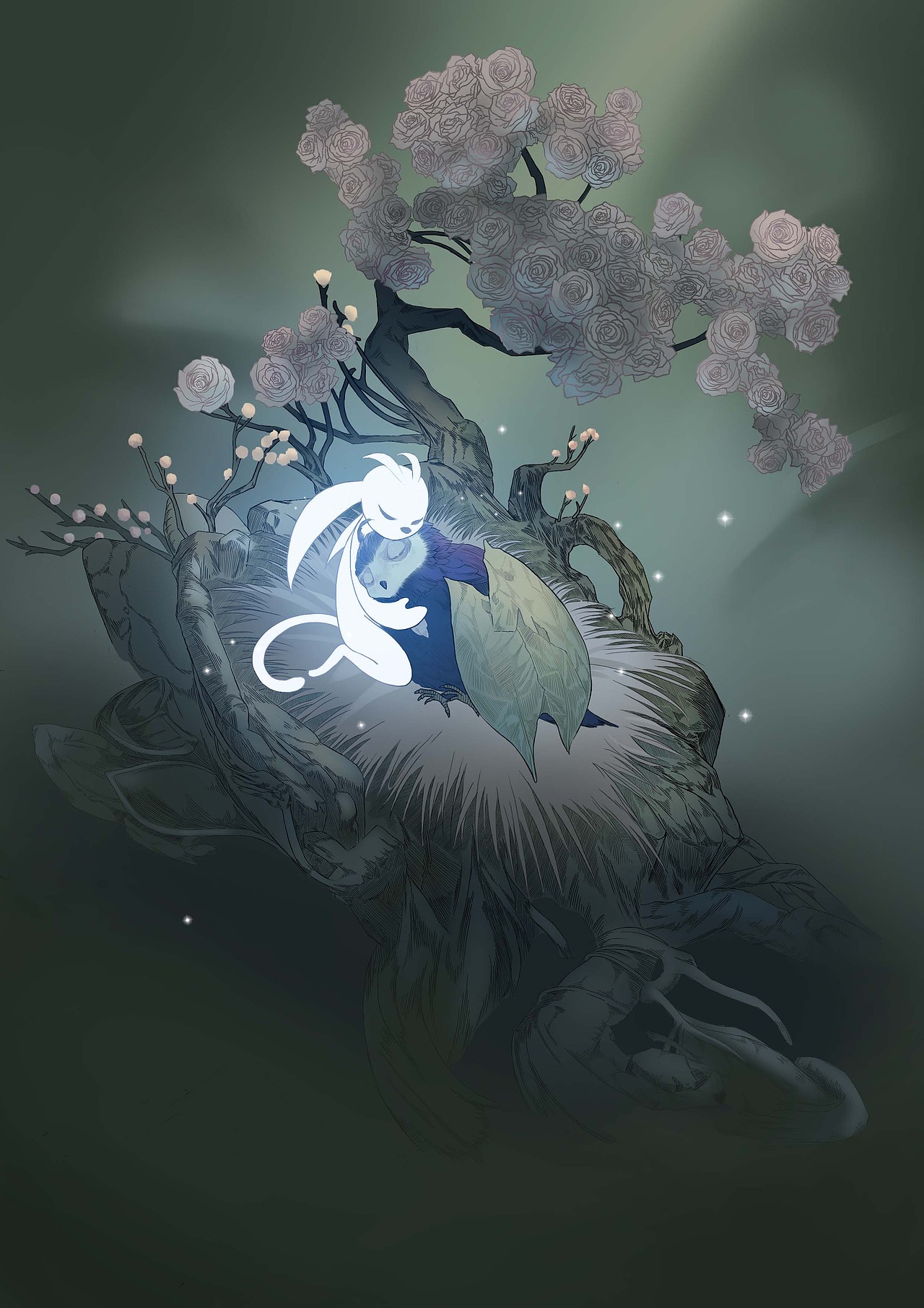 Ori and Ku（图ZMjI3MDIwNTYw） - 艺术插画 - 站酷设计师野莓树丛的猫灵桑原创素材 - 站酷ZCOOL