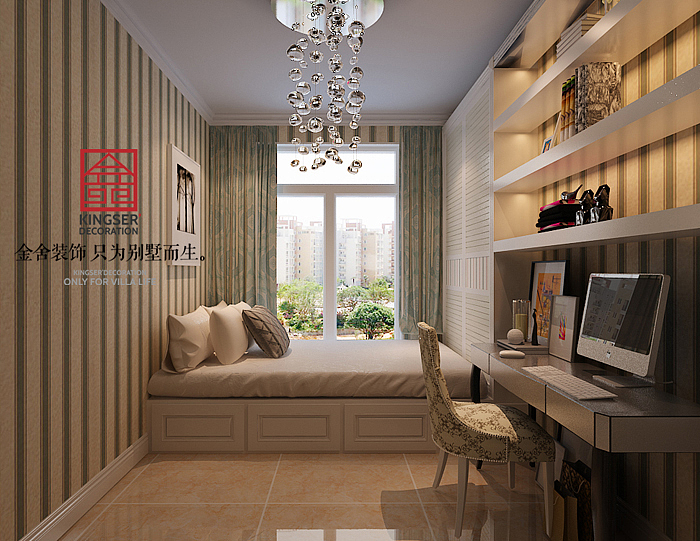 【想象国际小区138㎡三室两厅两卫装修效果图】-金舍装饰-石家庄装修